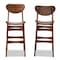 Baxton Studio Katya Mid-Century Modern Walnut Brown Finished Wood 2-Piece Bar Stool Set 184-11643-Zoro - alternate 5